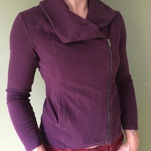 Banana Republic maroon asymmetrical-zip sweatshirt